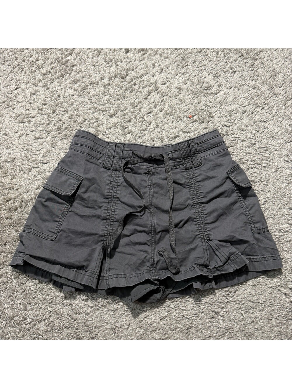 Hollister Cargo Mini Skirt Mid Rise Gray Pleated Grunge Y2K Size Medium